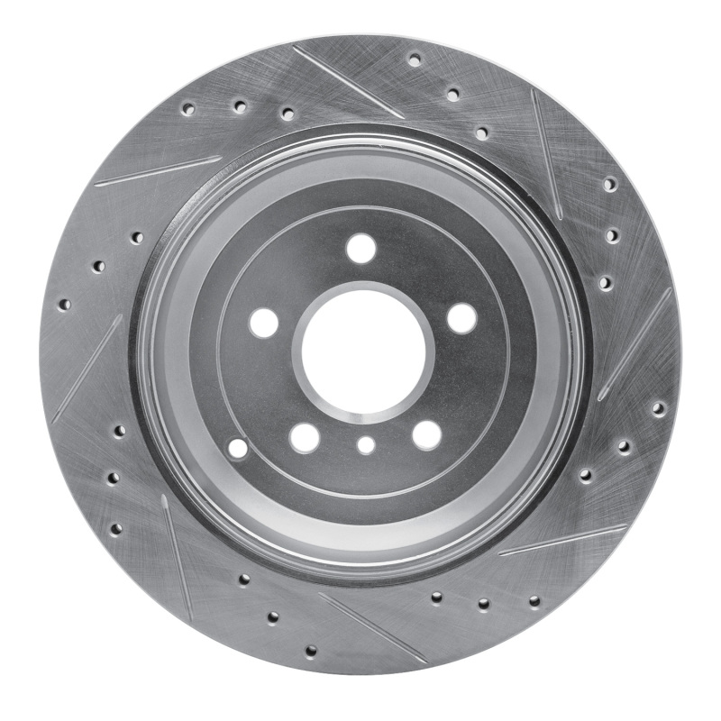 Mercedes-Benz ML320 Brake Rotor (1) - Rear Left - R1 Concepts - Drilled & Slotted - Silver - `06-`12